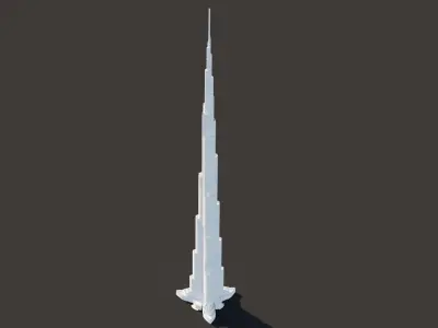 Burj Khalifa Dubai Low-poly 3D model