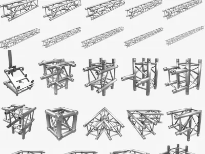 Square Truss Standard Collection - 24 PCS Modular 3D model