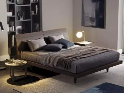 Giorgia Modern Wooden Platform Bed  3D model