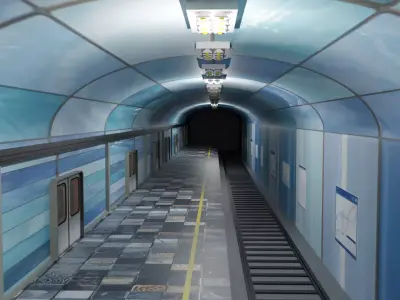 Subway Station  Low-poly 3D model