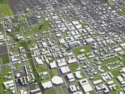 Columbia South Carolina USA 50x50km 3D model