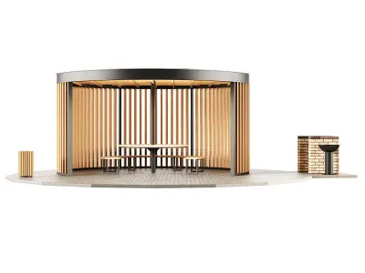 Barbecue gazebo 3D model