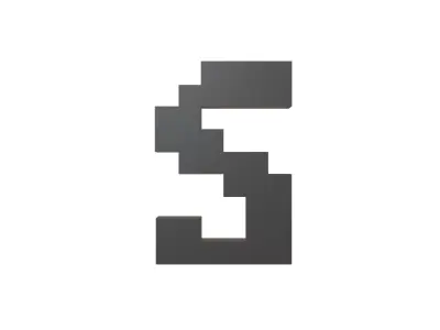 Pixel Font S v1 001 Low-poly 3D model