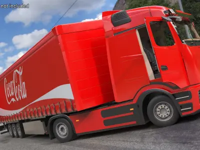  Electric Truck with Coca-Cola Trailer Rigged 
