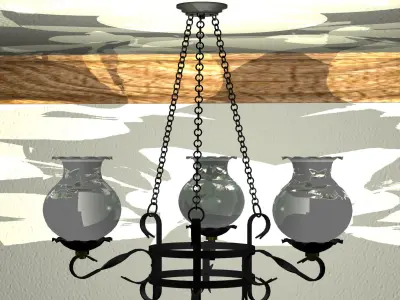 Wrought-iron chandelier 3D model