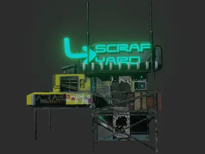 Scrap Yard Shop Low-poly 3D model