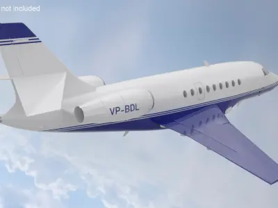  Plane Dassault Falcon 2000 Simplified No Chassis 