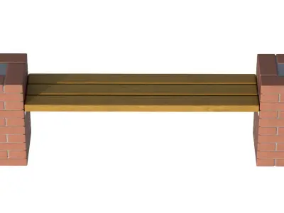 City Bench 03 Low-poly 3D model