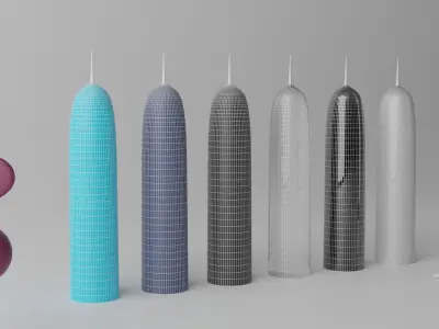 Burj Qatar Doha Tower Landmark 3D model