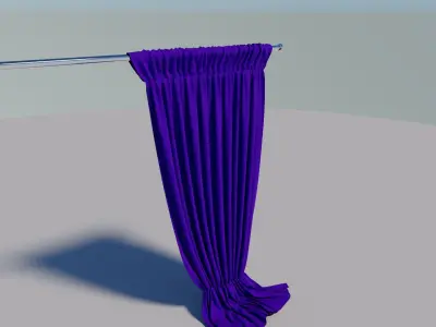 curtain on pole 3D model
