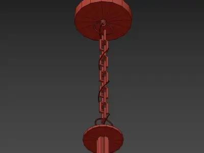 LIBERTY modern chandelier with brass and glass shades 3D model