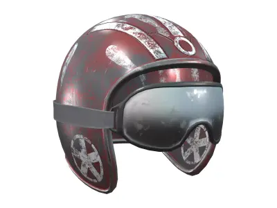 Space Pilot Sci-fi Helmet and Glass Goggles Low-poly 3D model