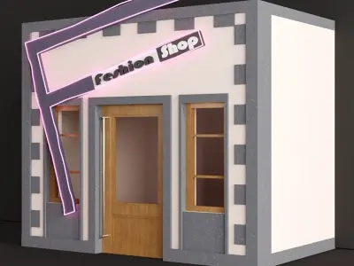 Children playhouse Fashion shop for kids Low-poly 3D model