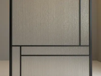 Glass partition door 80 Low-poly 3D model