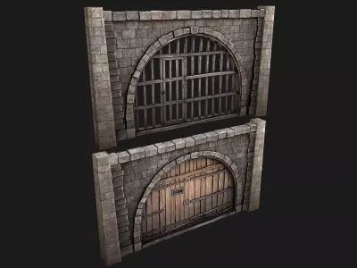 Prison Doors Gate Low-poly 3D model
