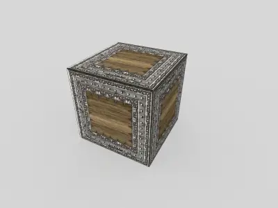 low poly metal crate Low-poly 3D model
