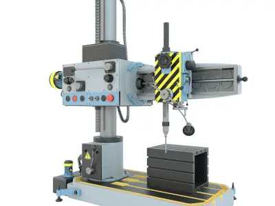 Machine tool radial drilling press 2K52 3D model