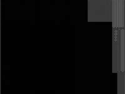 Dark Grey Window Curtains with Tie Backs 3D model