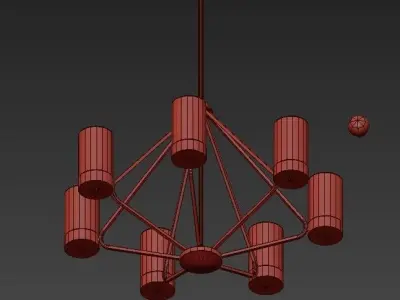 Elevate Collection 7 light Brushed Bronze Chandelier  3D model