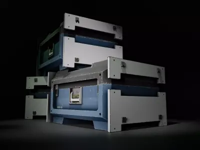 SCI-FI Container Game Ready Low-poly 3D model