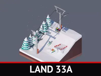 land 33A Low-poly 3D model