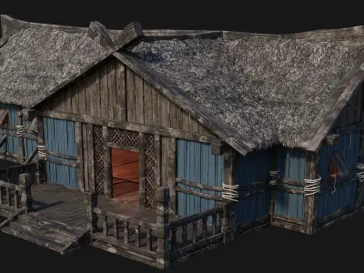 Old Viking House 4K Textures GameReady 188 Low-poly 3D model