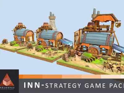 Inn - Strategy Game Pack Low-poly 3D model