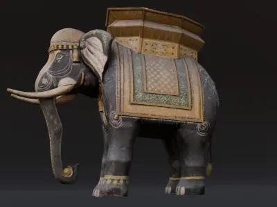 Professional Elephant Statue 3D Model Low-poly 3D model