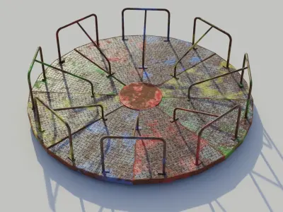 Old Playground Equipment - Low-poly PBR Low-poly 3D model