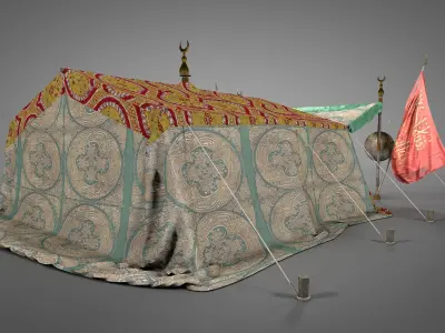  Medieval ottoman sultan war tent 3D model