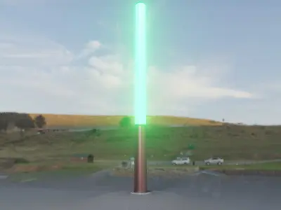 Dark Red Light-Column -13- Street-Light 9 Low-poly 3D model