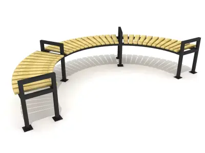  Airport Park Bench 07 3D model