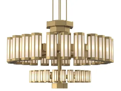 Bronze and Glass Modern Chandelier 3D model