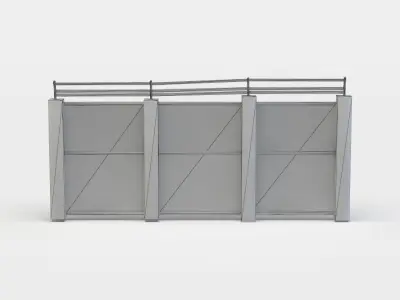 Wall fragment Low-poly 3D model