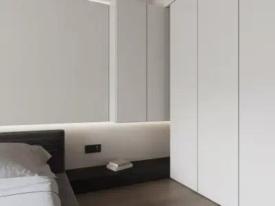Minimalist Style Bedroom 3D Model 3D model