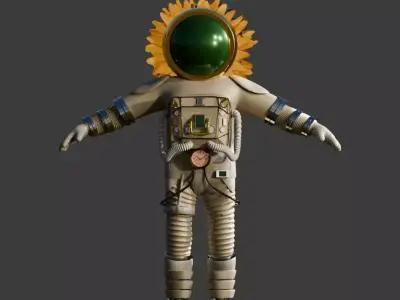 astronaut man Low-poly 3D model
