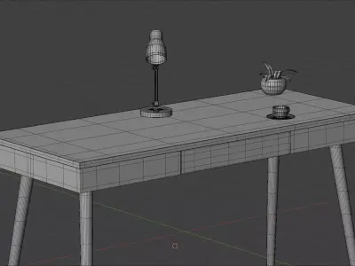 Office Desk 3D model 2