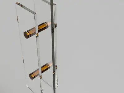 Glass Door with Plinth Brown 3D model