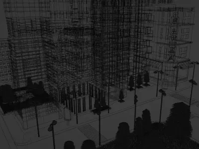 Isometric Megalopolis Low-poly 3D model