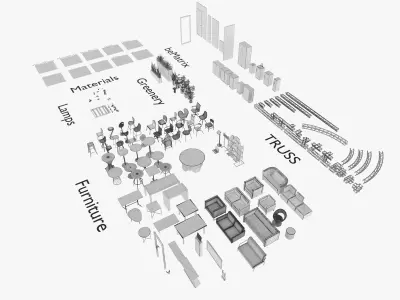 Exhibition design pack 3D model