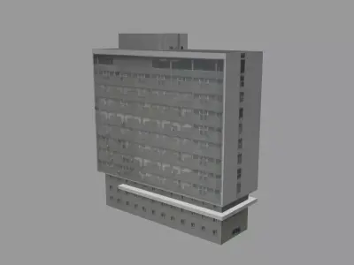 Hotel lowpoly building Low-poly 3D model