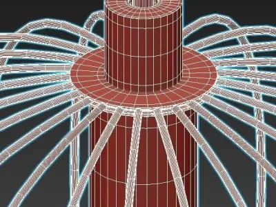 newtown three lights hanging from metal cage 3D model