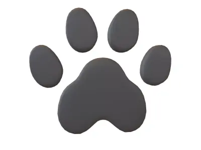 Dog Paw Print v1 001 Low-poly 3D model