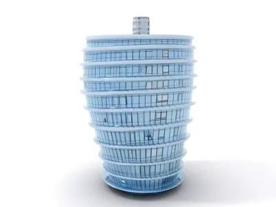 Spiral Glass Tower model pack Low-poly 3D model