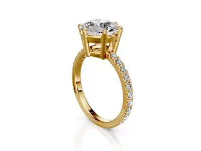 Engagement ring Soraya 3ct 3D print model
