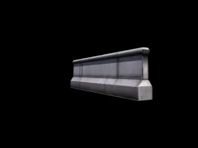  3d High Render Concrete Barrier Traffic Isolated 3D model