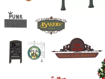 City Street Props Pack Item Pack Low-poly 3D model