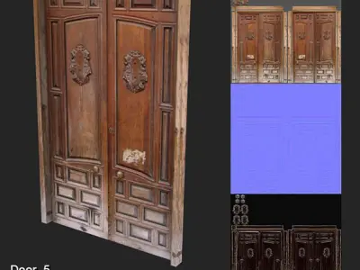 10 Low Poly Door Low-poly 3D model