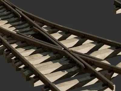 High Poly Modular Railway Pack 3D model