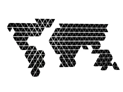 Earth Map Triangle Style v1 001 Low-poly 3D model